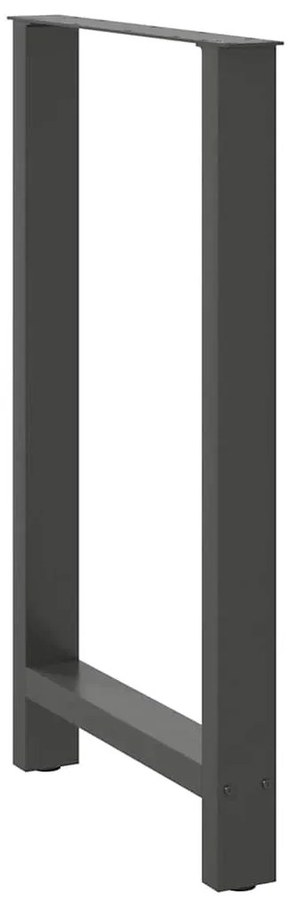 Pés para mesa de bar antracite 2 peças 60x(100-101) cm aço
