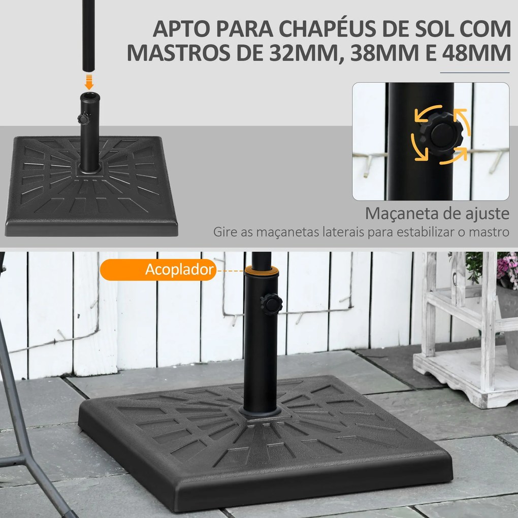 Base para Chapéu de Sol de Resina 19 kg Base para Chapéu de Sol com Ma
