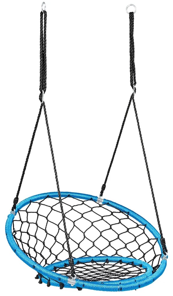 Baloiço Infantil com Cordas Ajustáveis para o Jardim Parque de Árvores Interior e Exterior  Φ 89 cm Azul