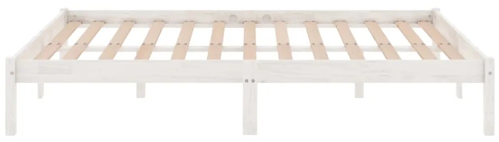 Estrutura de cama 140x190 cm pinho maciço branco