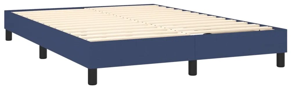 Estrutura de cama sem colchão 140x190 cm tecido azul