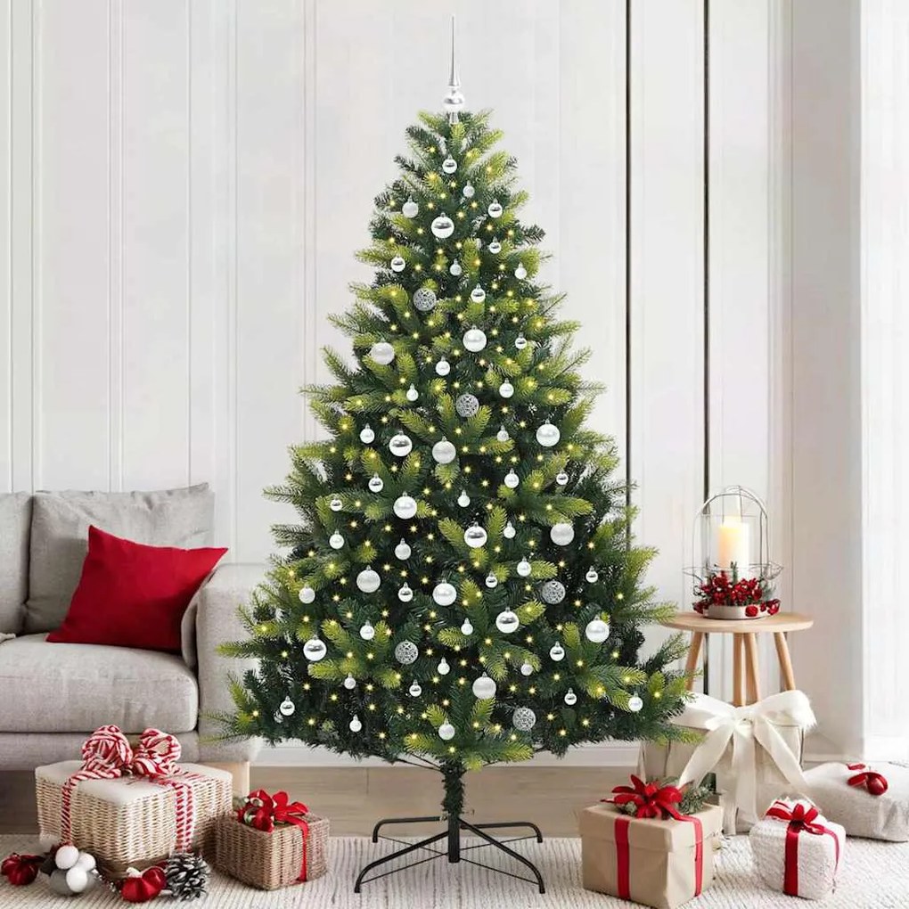 vidaXL Árvore de Natal Artificial Articulada 300 LEDs Verde 210 cm