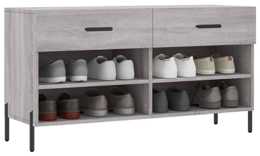 Banco sapateira 102x35x55 cm derivados madeira cinzento sonoma