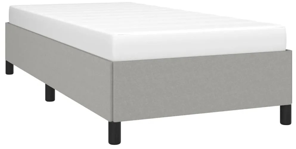 Estrutura de cama sem colchão 80x200 cm tecido cinzento-claro