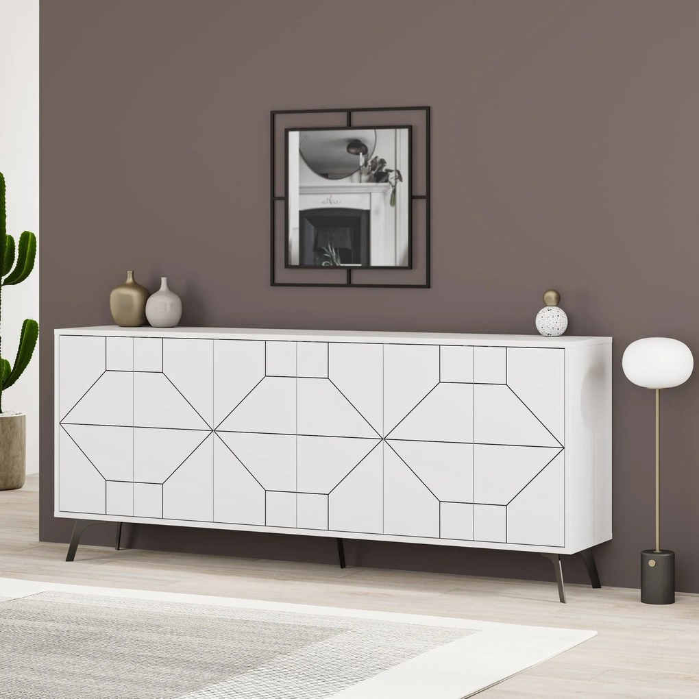 Aparador "Dune" - 184x77.4x35 cm - Branco - Design Moderno