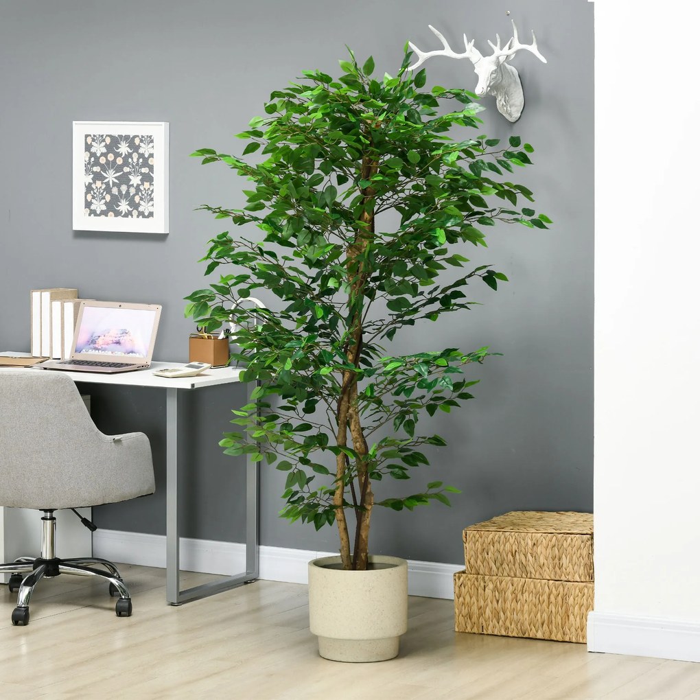 Planta Figueira Artificial com Tronco Realista 180 cm Planta Artificia