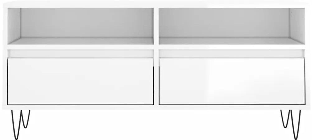 Móvel p/ TV 100x34,5x44,5 cm derivados madeira branco brilhante