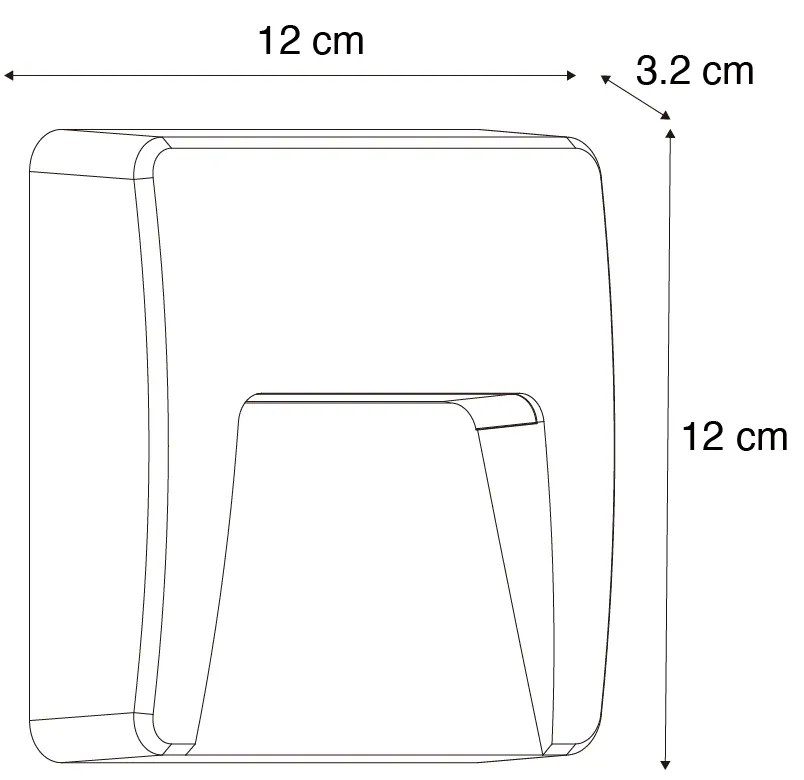 Conjunto de 6 candeeiros de parede exteriores quadrados pretos com LED IP65 - Gem Moderno