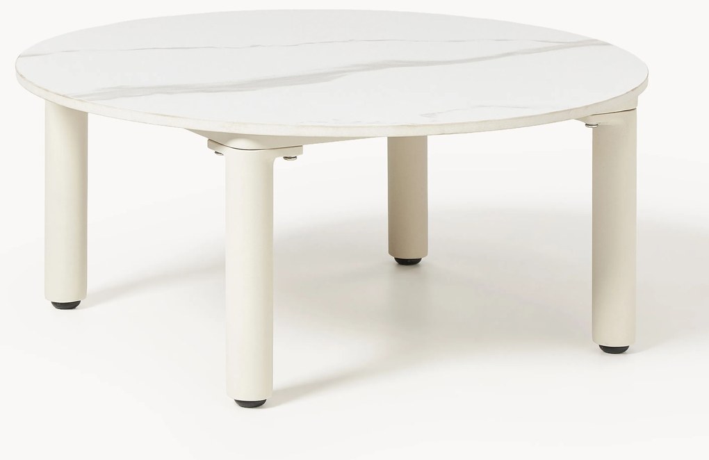 Mesa de centro redonda para jardim com efeito de mármore Sienna, Ø 60 cm