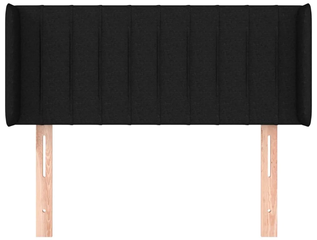 Cabeceira de cama c/ abas tecido 83x16x78/88 cm preto
