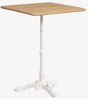 Mesa De Bar Quadrada Em Mdf Azteca 60 X 60 Cm & Castanho Madeira Natural – Branco Glacial - Sklum