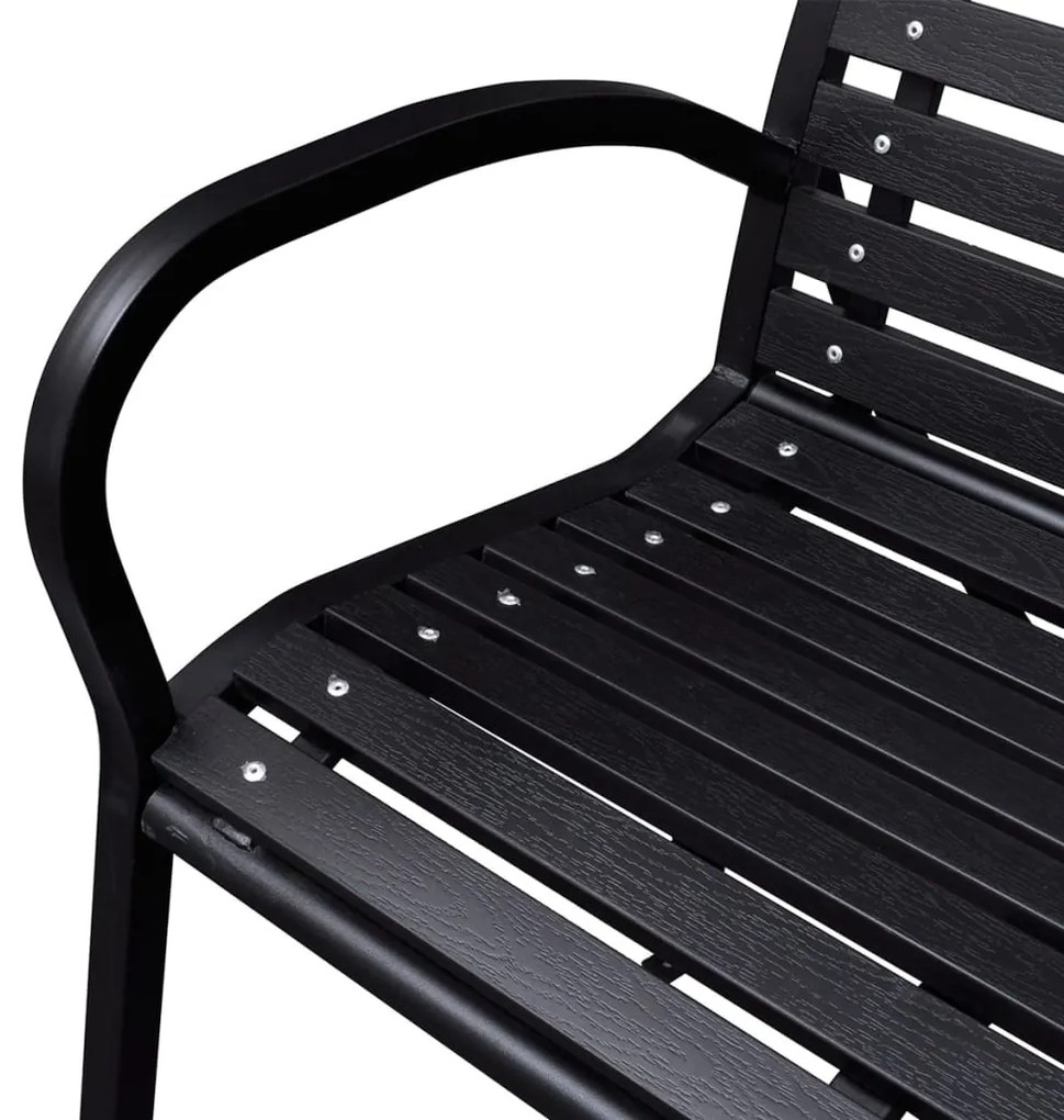 Banco de jardim 125 cm aço e WPC preto