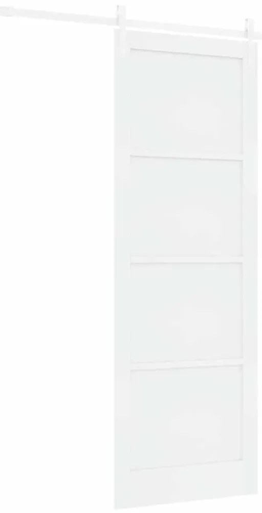 Porta Deslizante vidaXL com Conjunto de Ferragens Branco 83x232 cm Mad