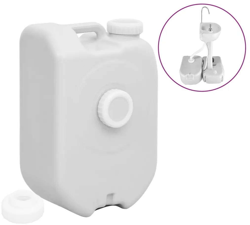 Tanque de água portátil com adaptador 24 L cinzento