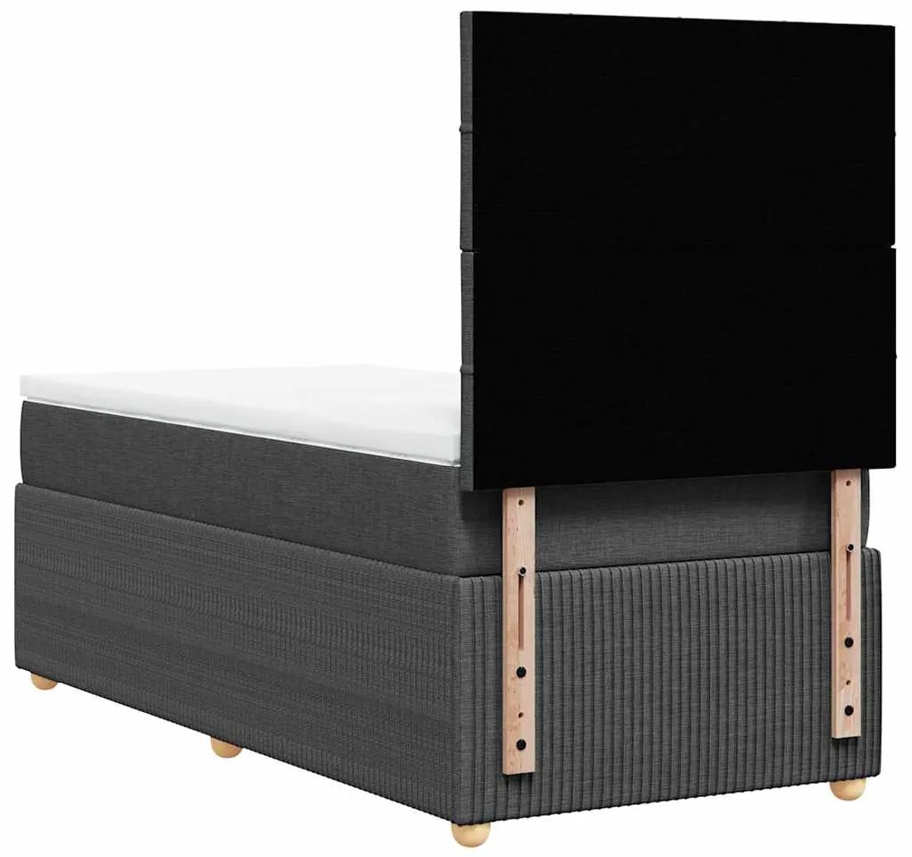 Cama com molas/colchão 100x200 cm tecido cinza-escuro