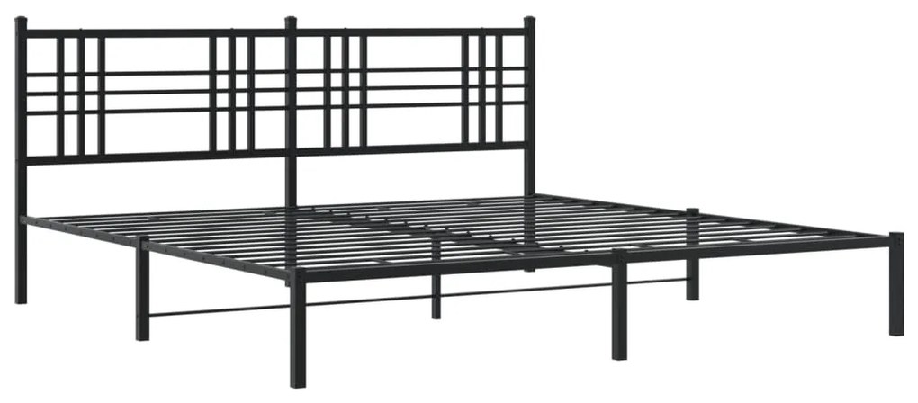 Estrutura de cama com cabeceira 183x213 cm metal preto
