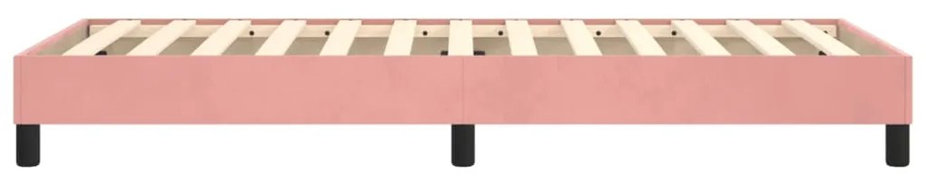 Estrutura de cama 90x190 cm veludo rosa