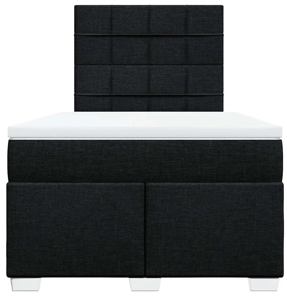 Cama com molas/colchão 120x200 cm tecido preto