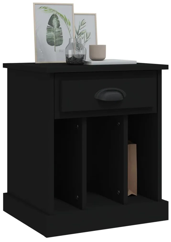 Mesa de cabeceira 43x36x50 cm preto