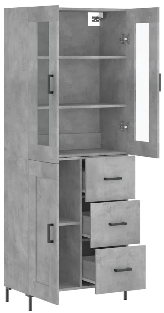 Armário alto 69,5x34x180 cm derivados de madeira cinza cimento