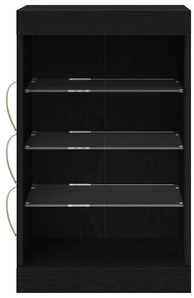 Buffet vidaXL com Luzes LED Carvalho Preto 41x37x67 cm