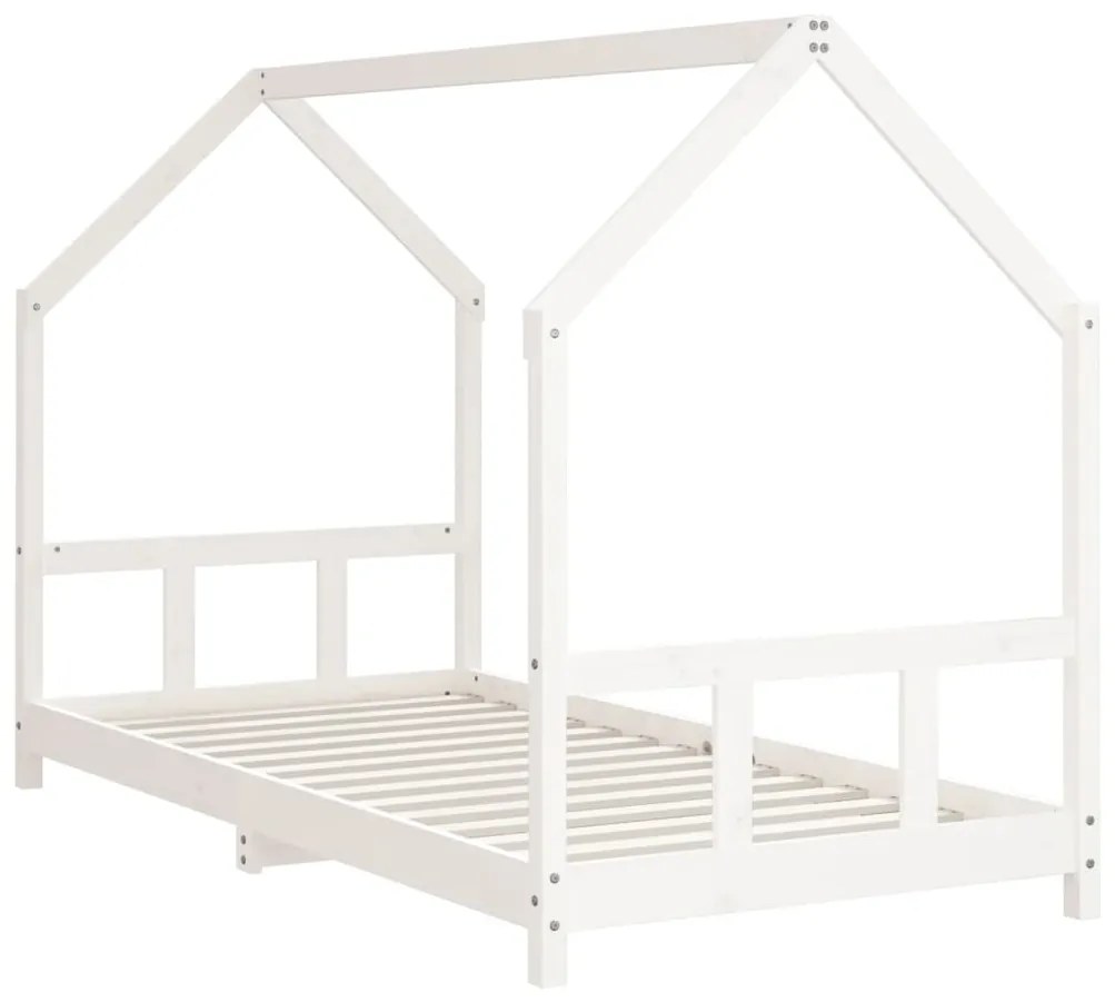 Estrutura de cama infantil 90x190 cm pinho maciço branco