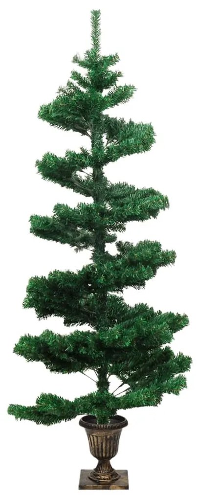 Árvore de Natal rotativa pré-iluminada + vaso PVC 120 cm verde