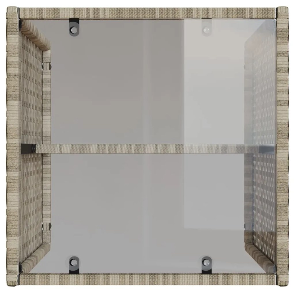 4 pcs conj. sofás jardim c/ almofadões vime PE cinzento-claro