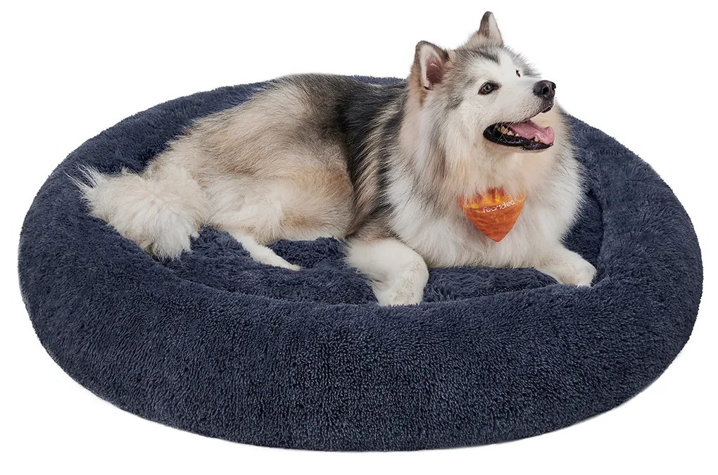 Cama para cães amovível 140 x 20 cm (Ø x H) cinzento escuro