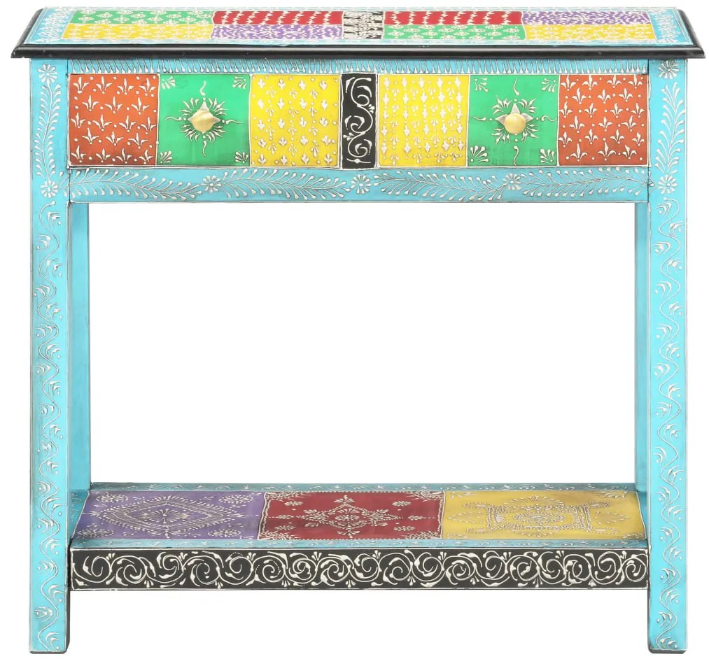 Mesa consola pintada à mão 80x35x75 cm mangueira maciça
