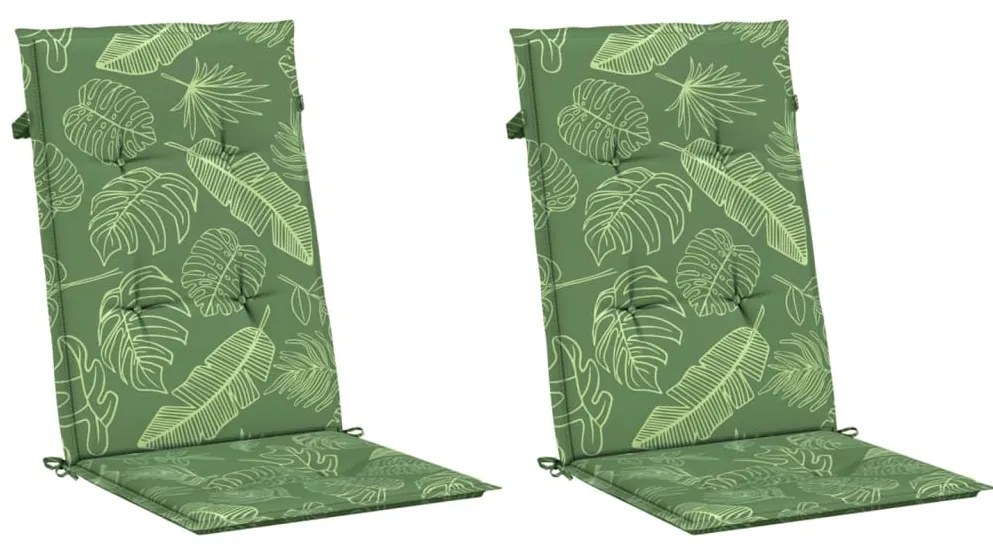 Almofadões cadeira de encosto alto 2 pcs tecido folhas
