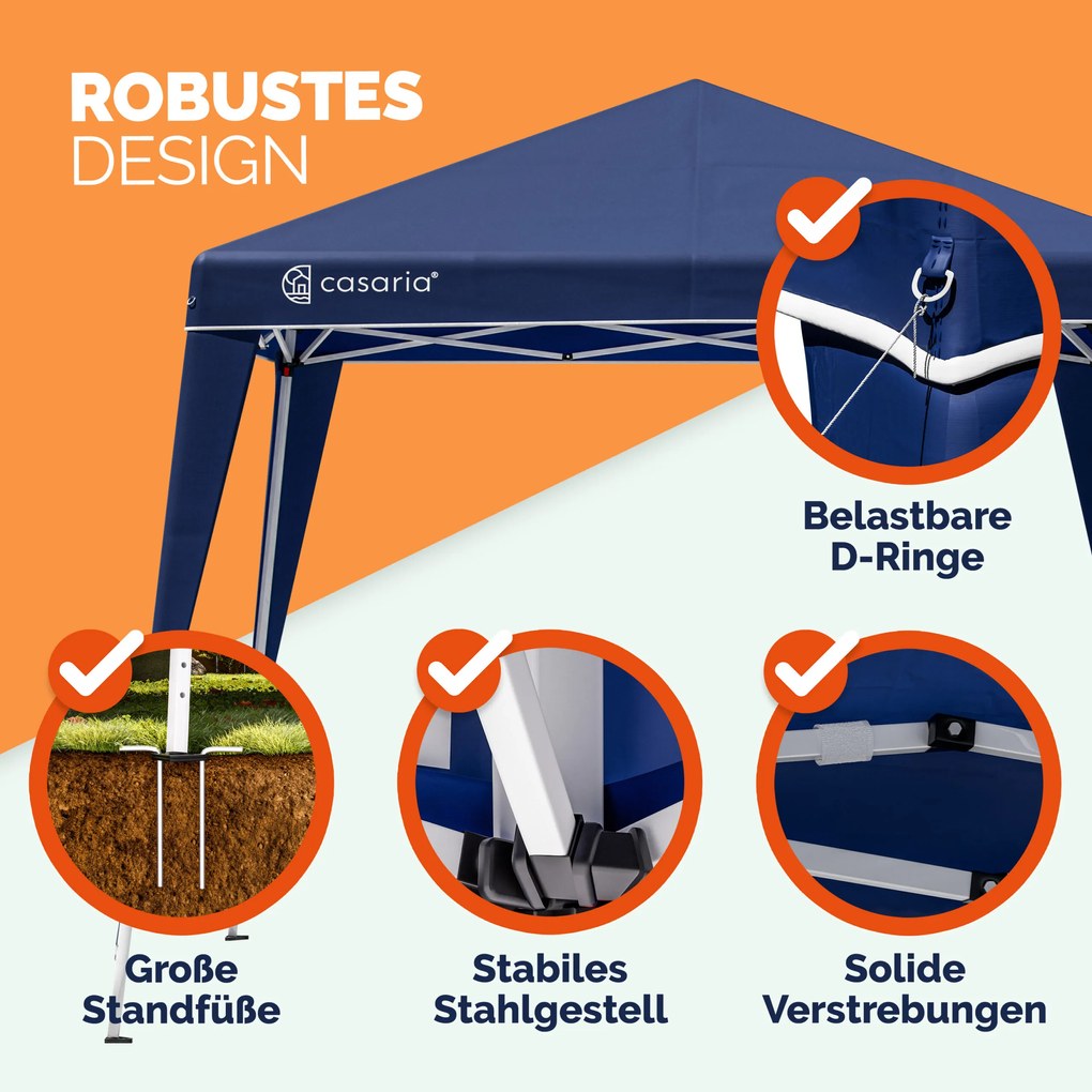 Tenda Popup dobrável Capri festas, eventos, feiras 3x3m com saco de transporte Azul escuro