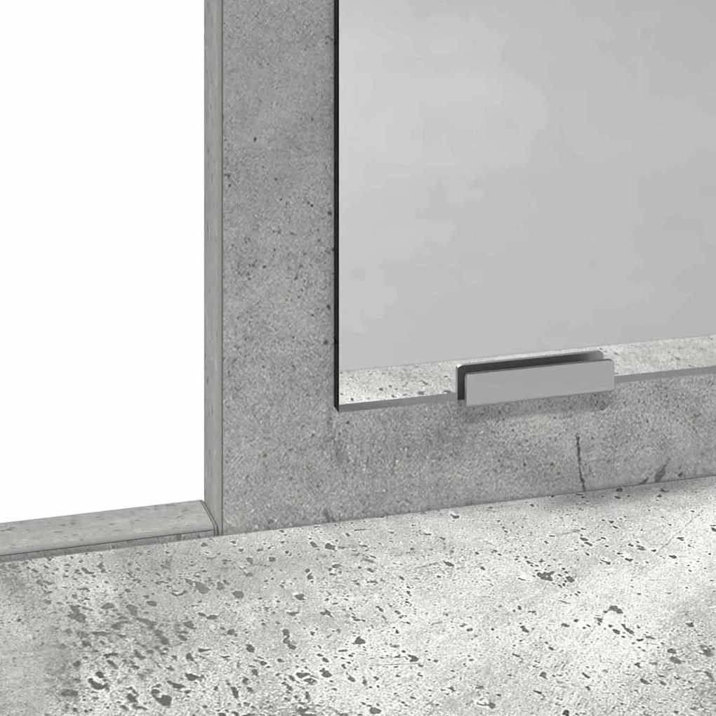 Espaço para Maquiagem com Gavetas Cinza Concreto 79x41x140 cm