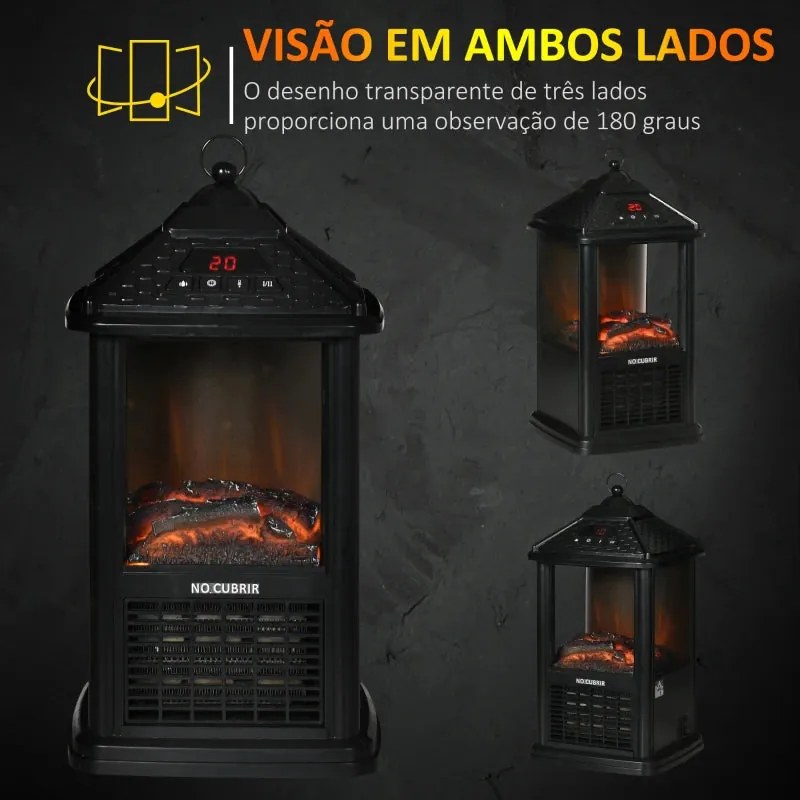 Mini-Lareira Elétrica 700W/1000W com Chama Realista