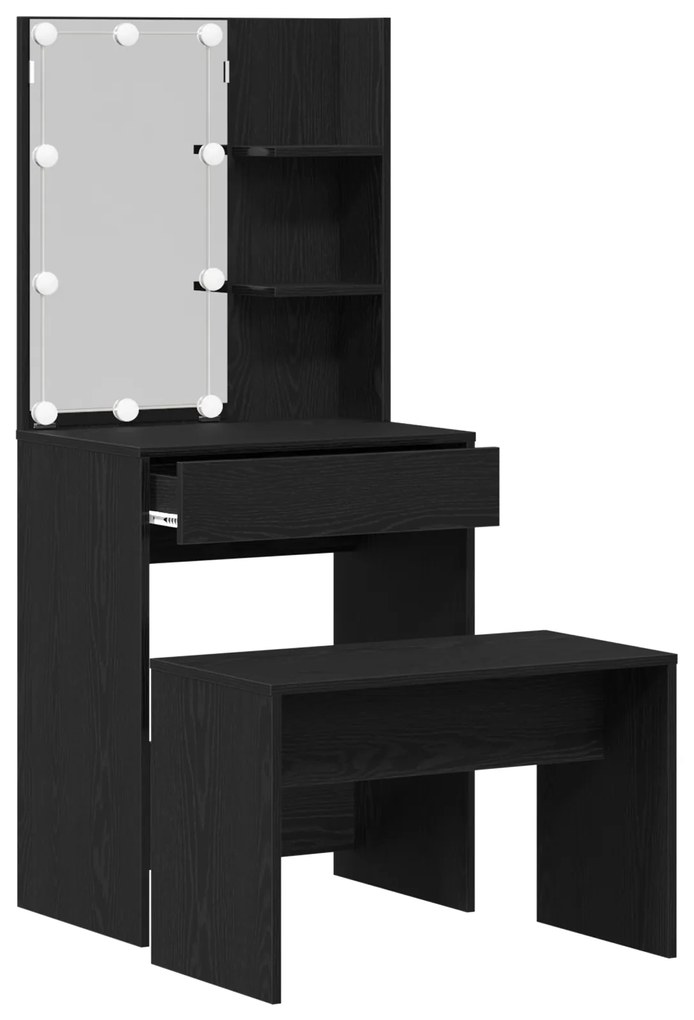 Conjunto de Mesa de Maquilhagem vidaXL com LED de Madeira de Engenhari