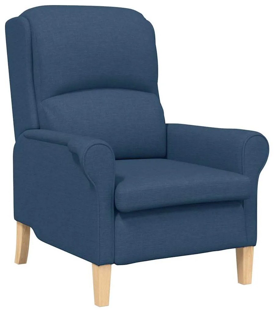 Poltrona Moderna Azul Standard Tecido de poliéster, Madeira