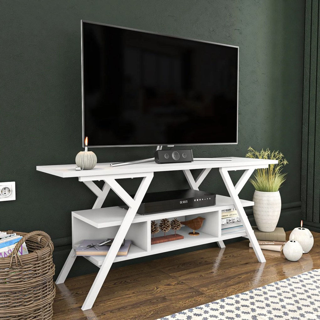 Móvel TV Minerva – Branco – 120x35x55 cm