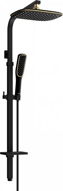 Mexen Q49 coluna de duche, preta/dourada - 798494995-75