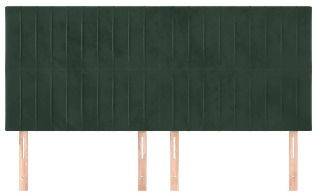 Cabeceira de cama 4 pcs veludo 90x5x78/88 cm verde-escuro