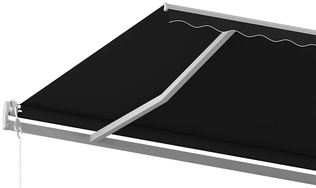 Toldo retrátil manual com postes 6x3 m antracite