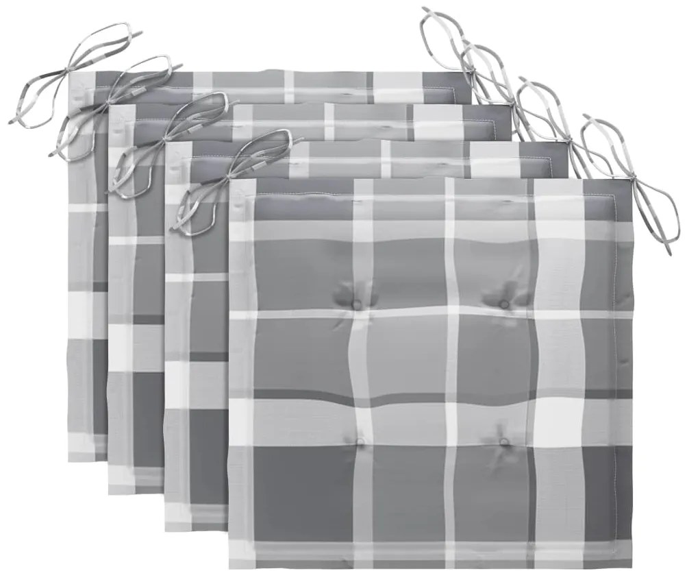 Cadeiras exterior dobráveis c/ almofadões 4 pcs acácia maciça