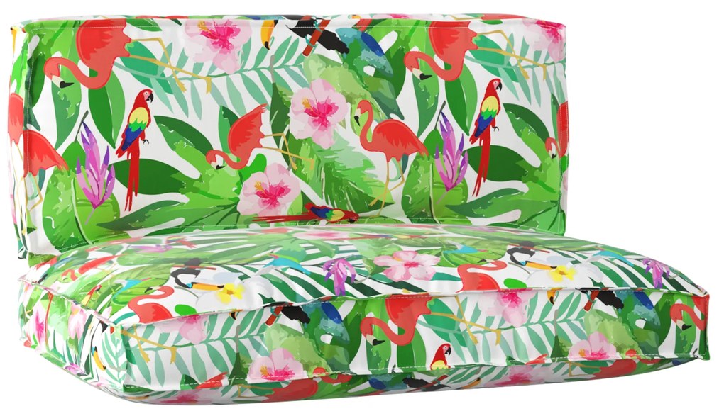 vidaXL Conjunto de Almofadas para Palete Floral 2 pcs Selva Tropical