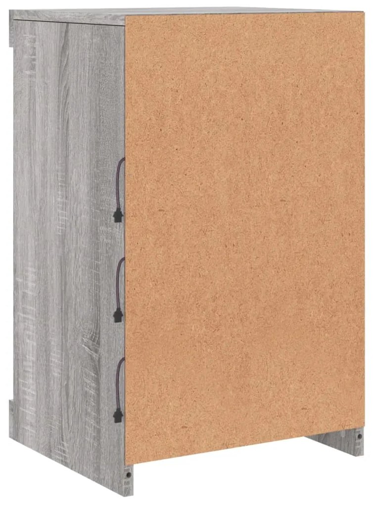 Aparador com luzes LED 41x37x67 cm cinzento sonoma