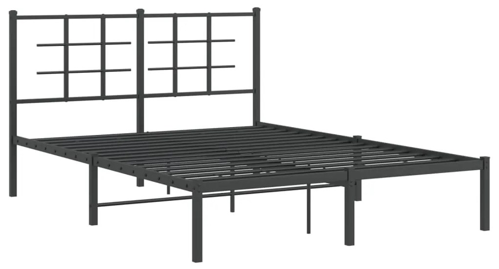 Estrutura de cama com cabeceira 140x190 cm metal preto