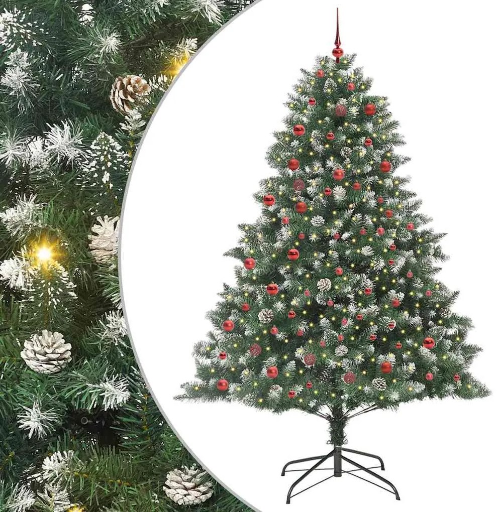 vidaXL Árvore de Natal Artificial Verde 210 cm PVC, Plástico e Aço