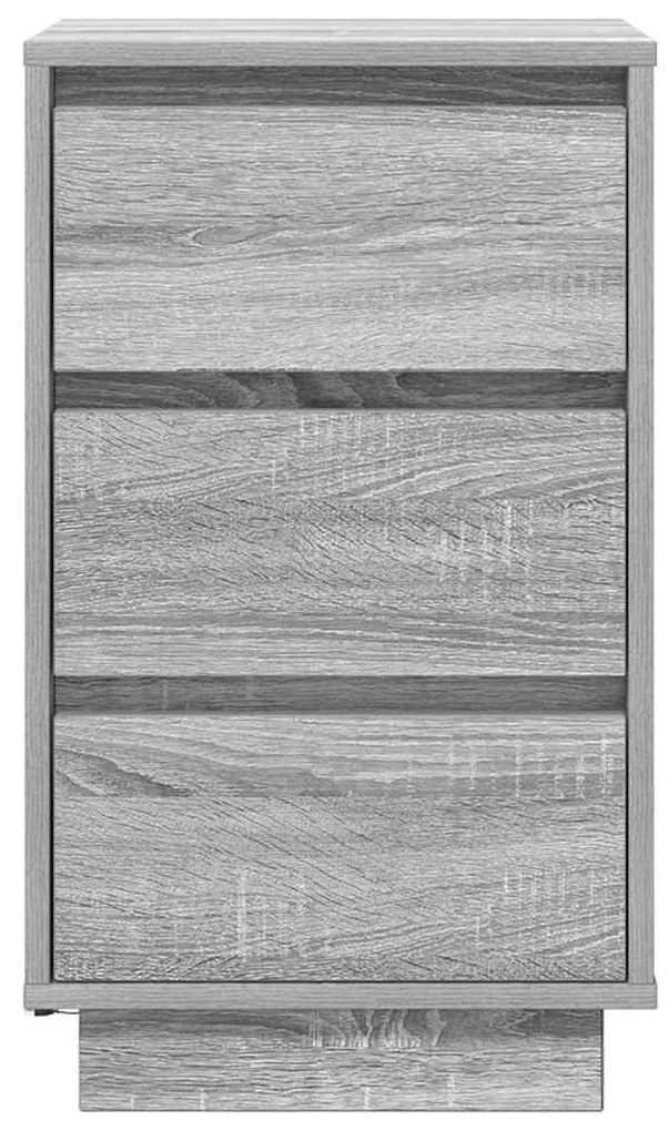 Mesa de cabeceira com luzes LED 38x34x65 cm cinzento-sonoma