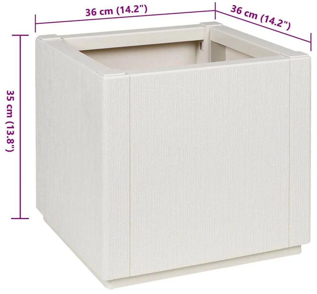 Plantador de Jardim Branco 36 x 36 x 35 cm em PP