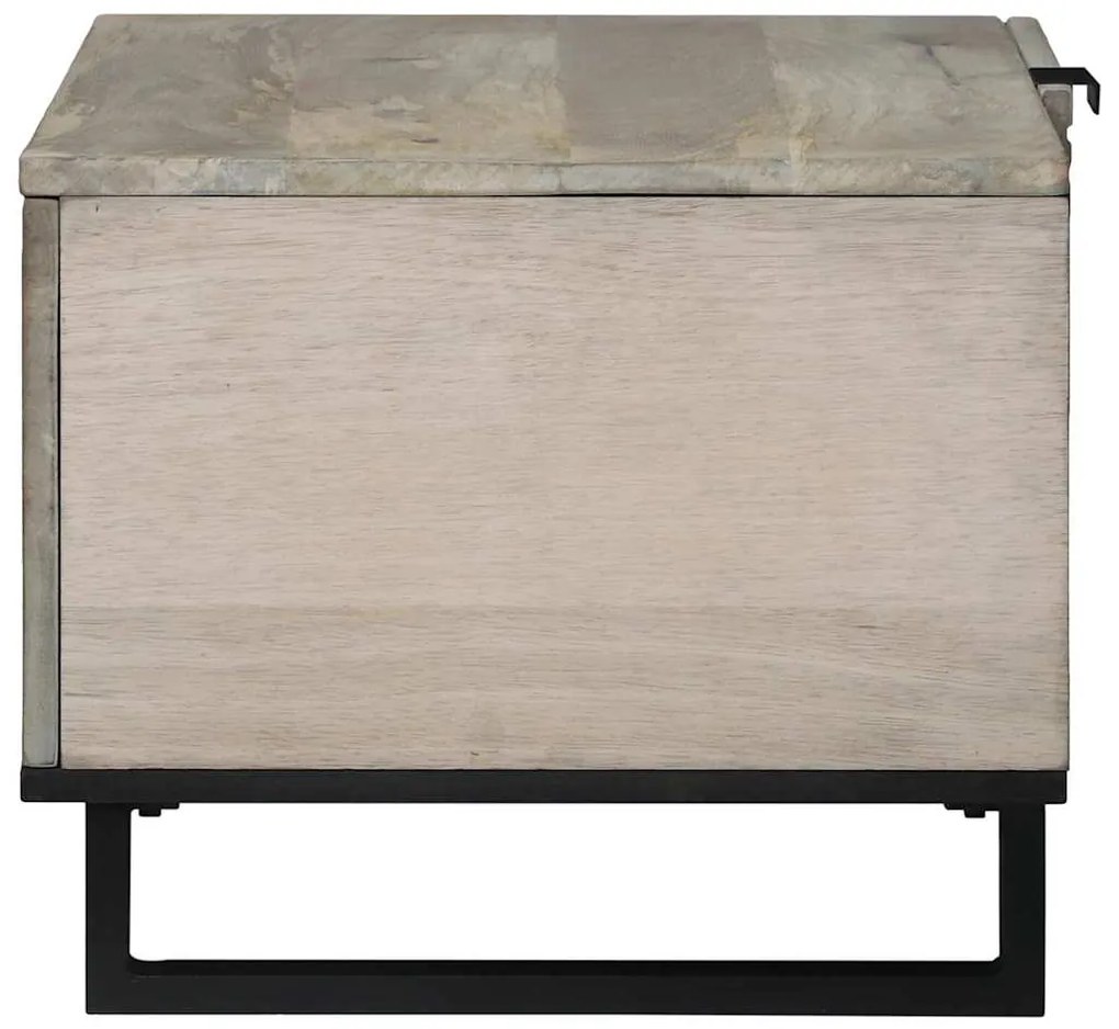 Mesa de centro com prateleira com armazenamento com porta Branco, Pret
