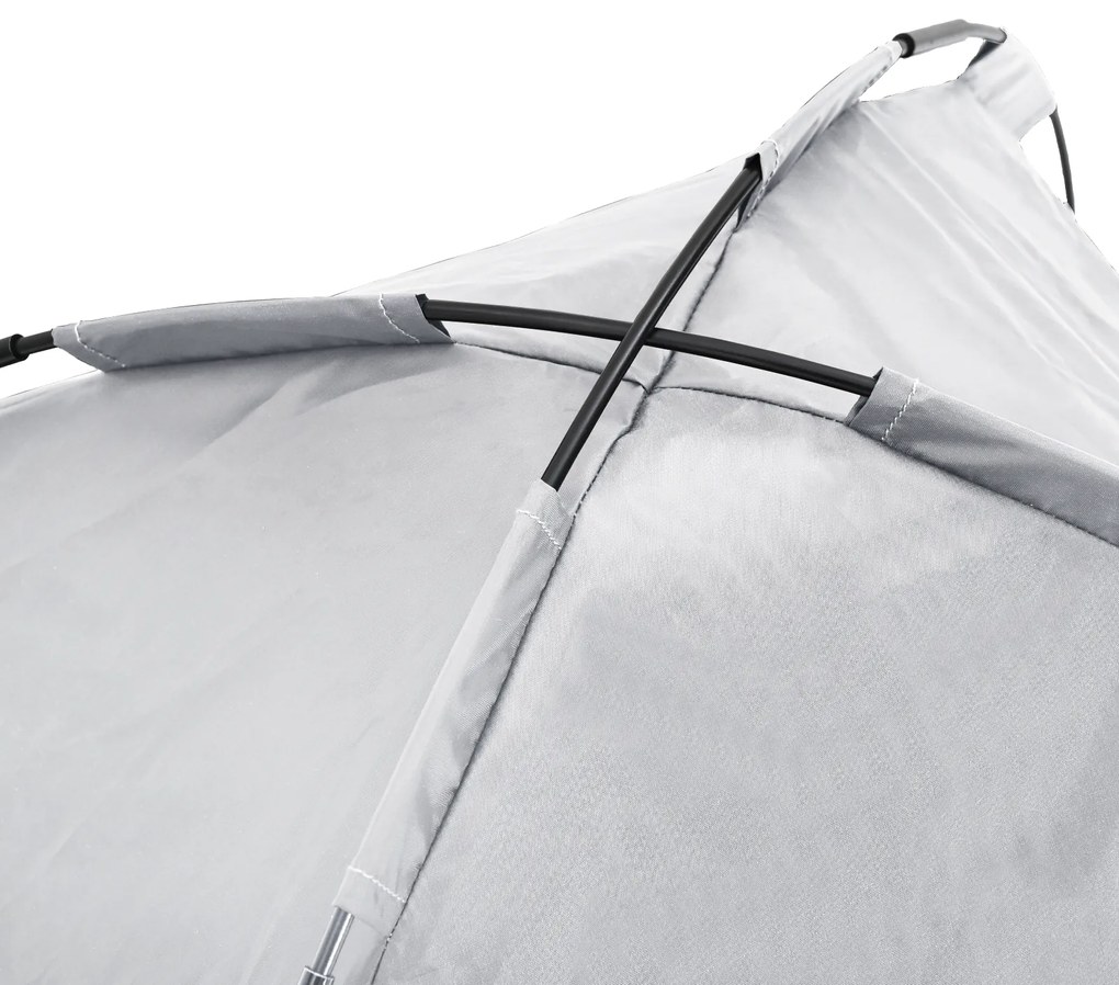 Cama Elevada para Cães com Teto Removível Cinza Prateado XL Aço