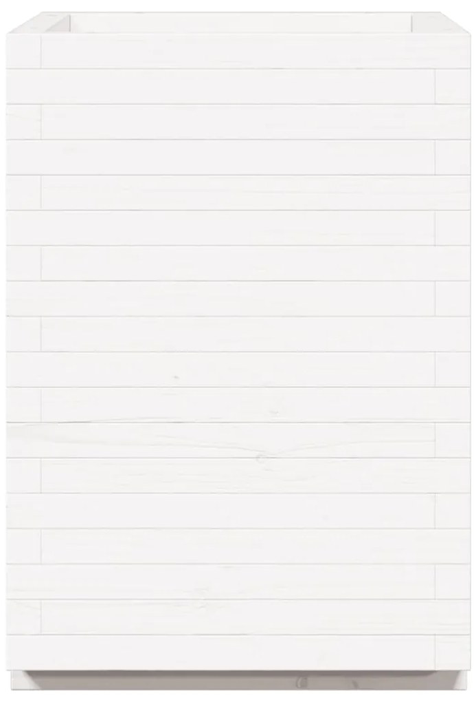 Vaso/floreira de jardim 50x50x72,5 cm pinho maciço branco